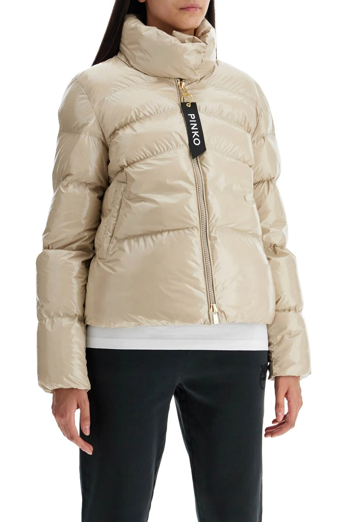 PINKO crystal nylon down jacket