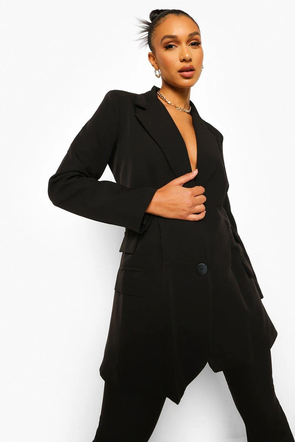 Pleat Detail Tailored Blazer