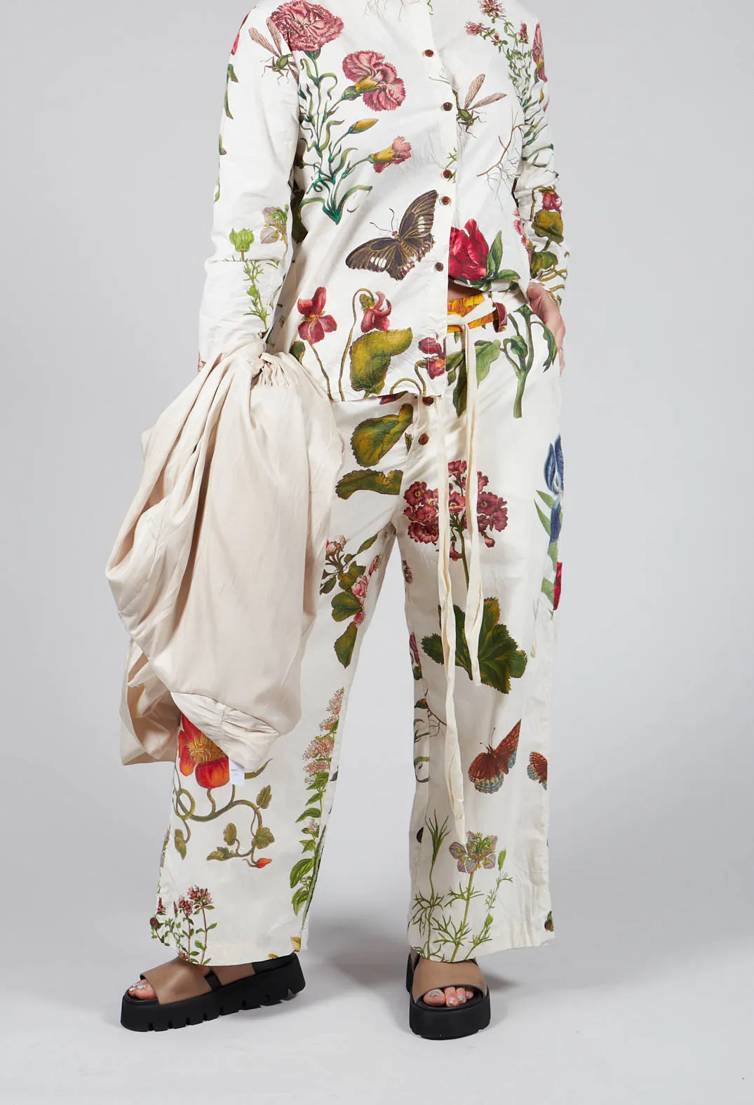 Print Summer Trousers in Grand Fleur