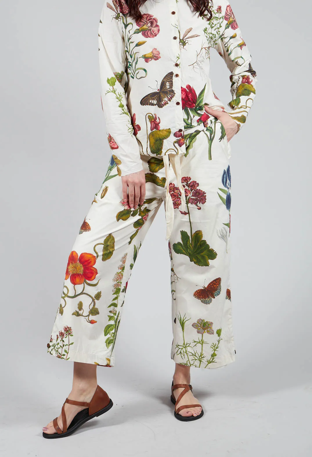 Print Summer Trousers in Grand Fleur