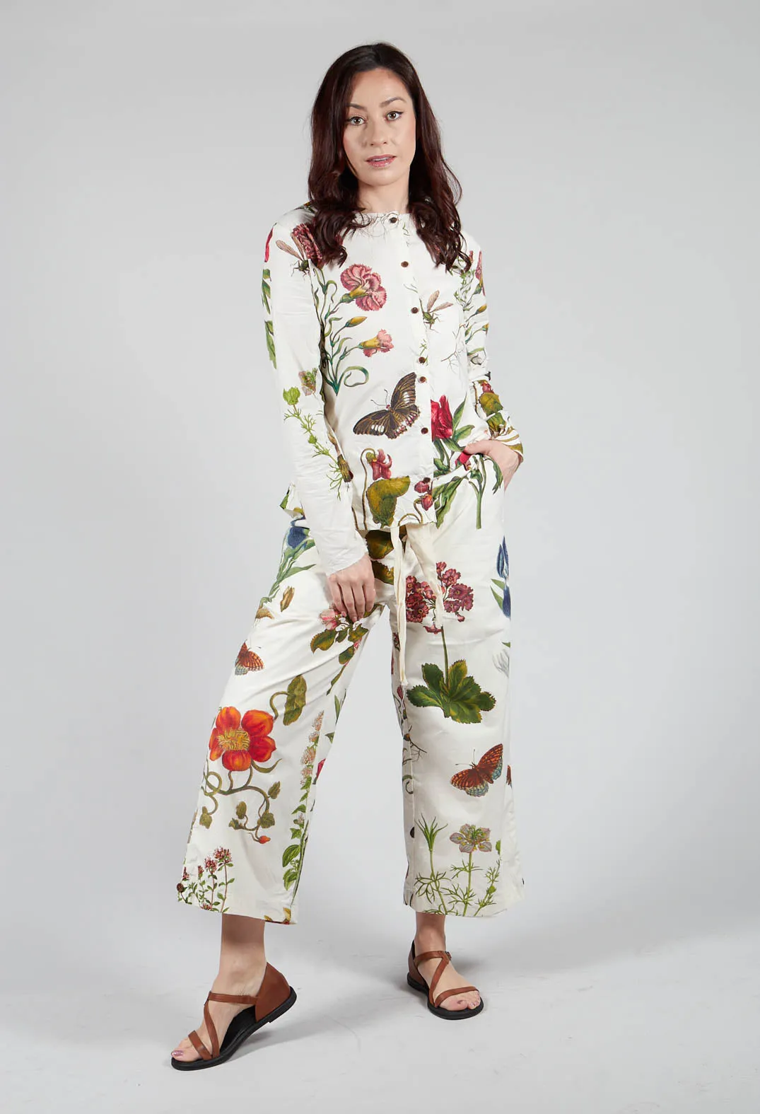 Print Summer Trousers in Grand Fleur