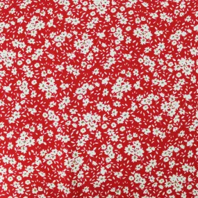 Printed Pinky Red Cotton - Daisy Chains