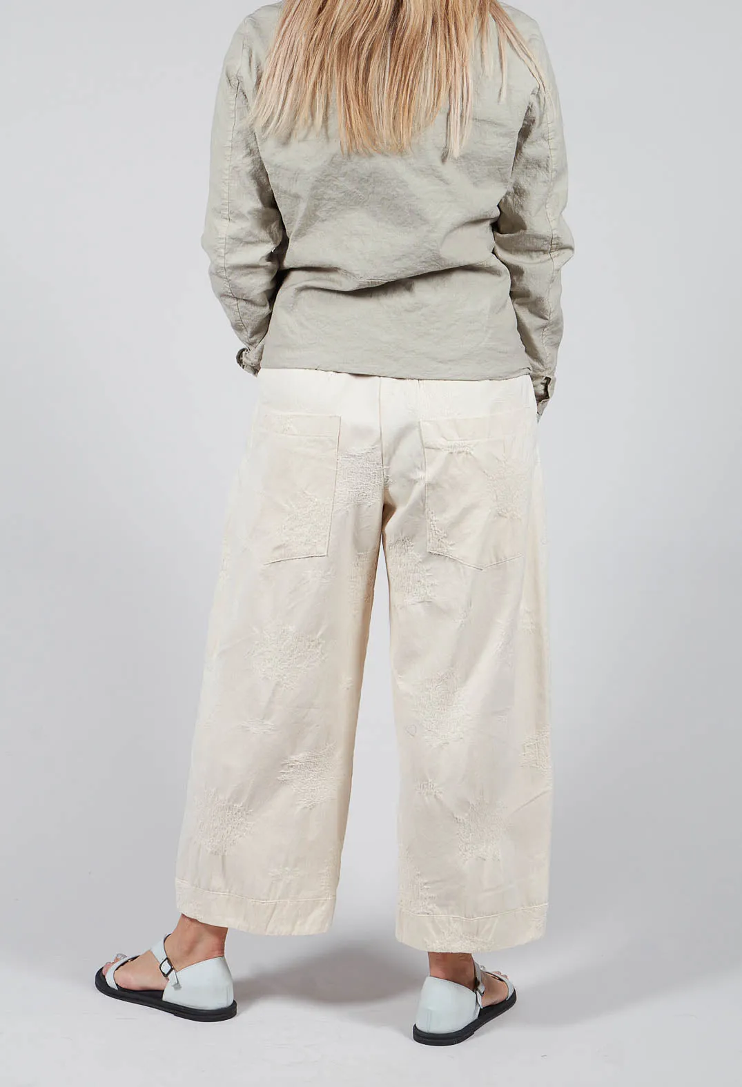 Pull on Cotton Trousers in Chalk