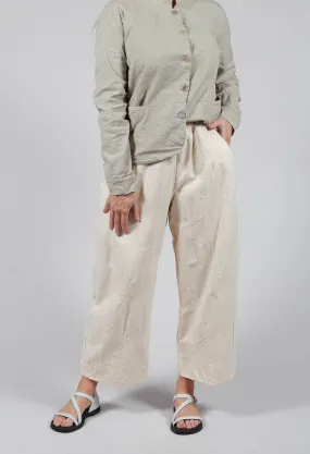 Pull on Cotton Trousers in Chalk