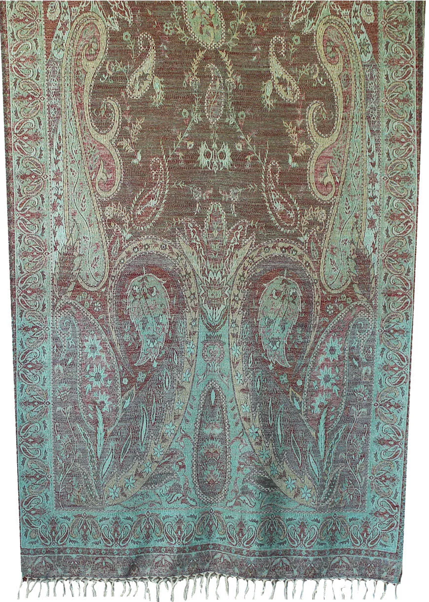 Pure Wool Paisley Shawl Scarves Womens Indian Clothing (82 x 28 inches)