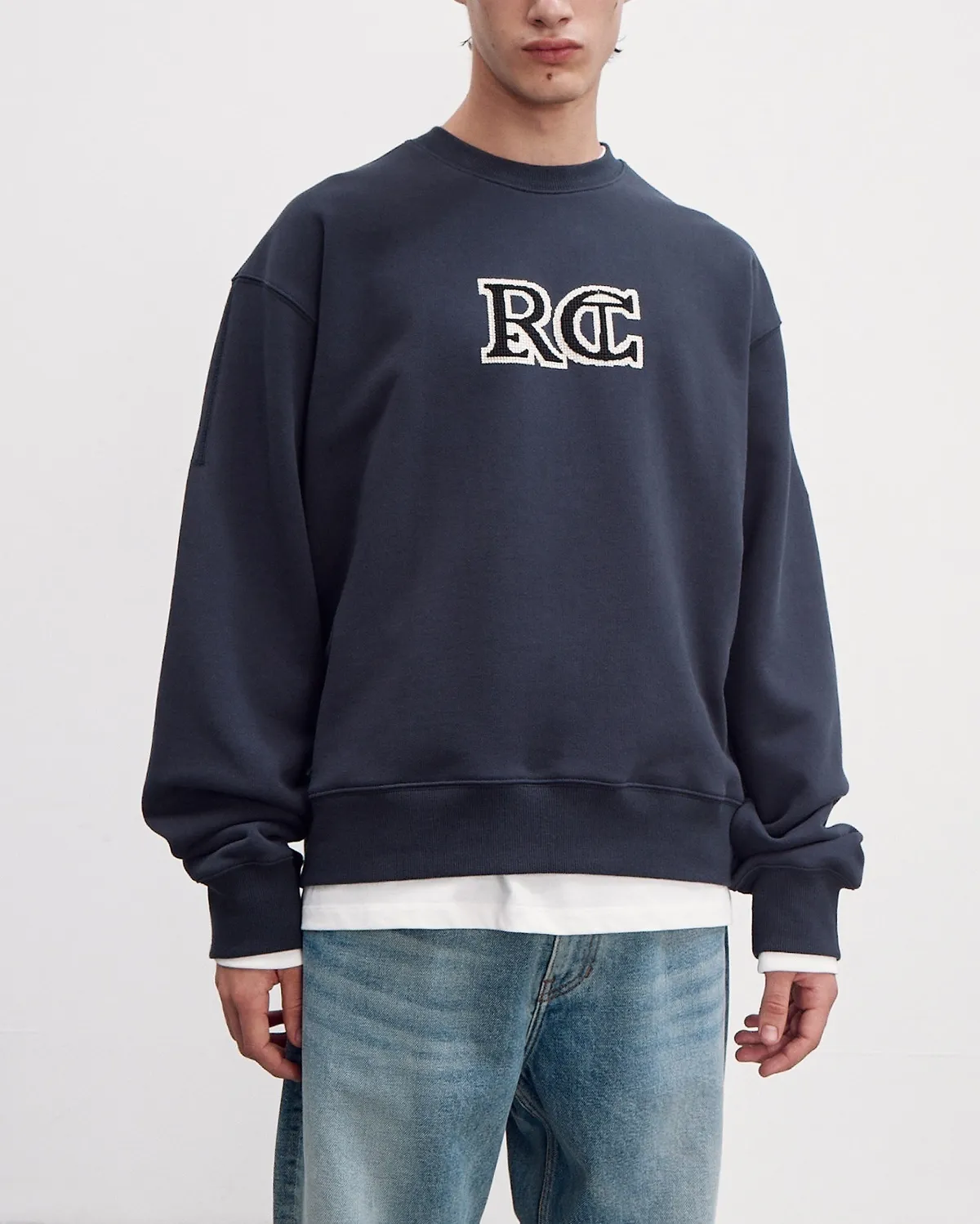 RECTO  |Sweat Street Style Long Sleeves Plain Cotton Logo