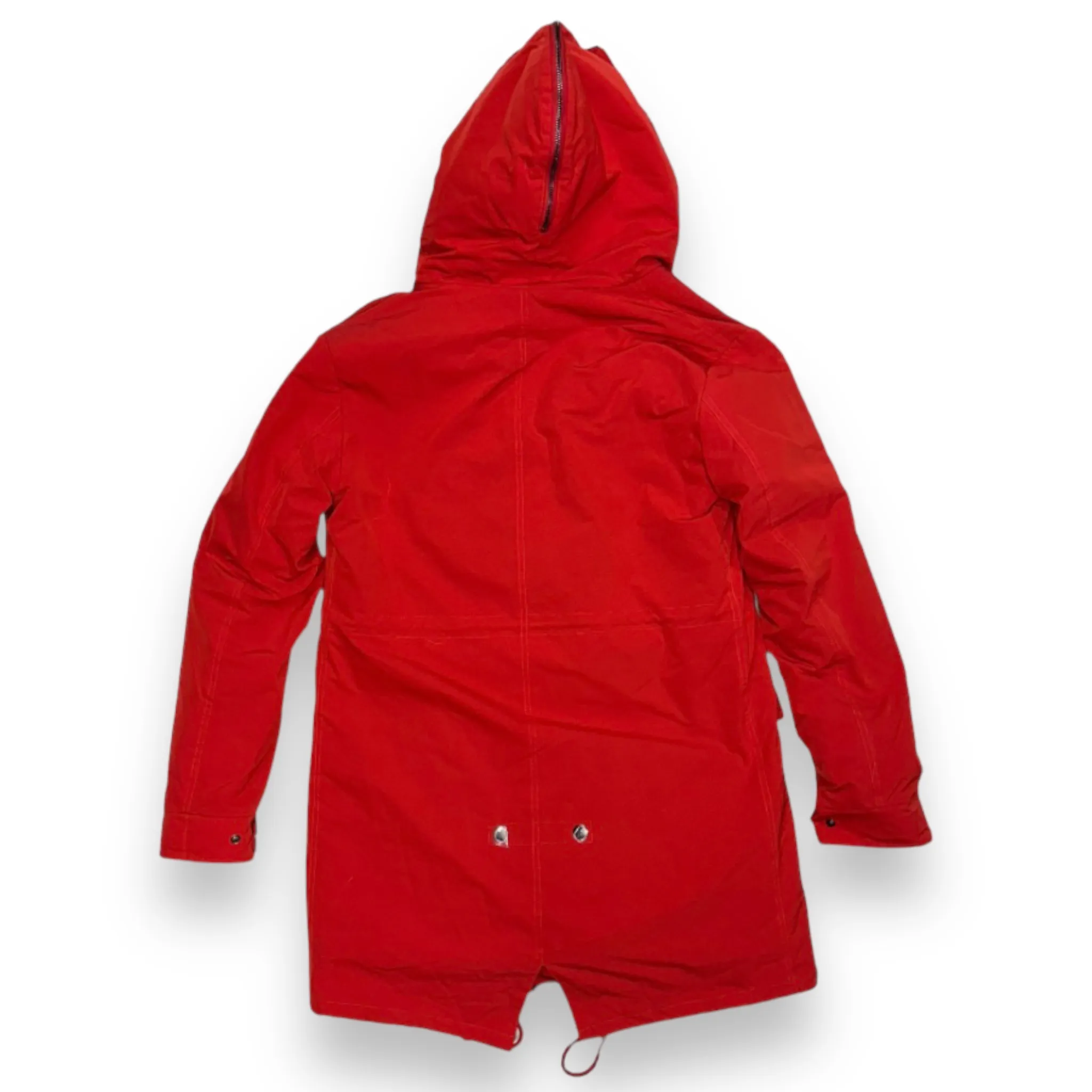 Red Parka with Brown Fox Hood - Daniel's Leather