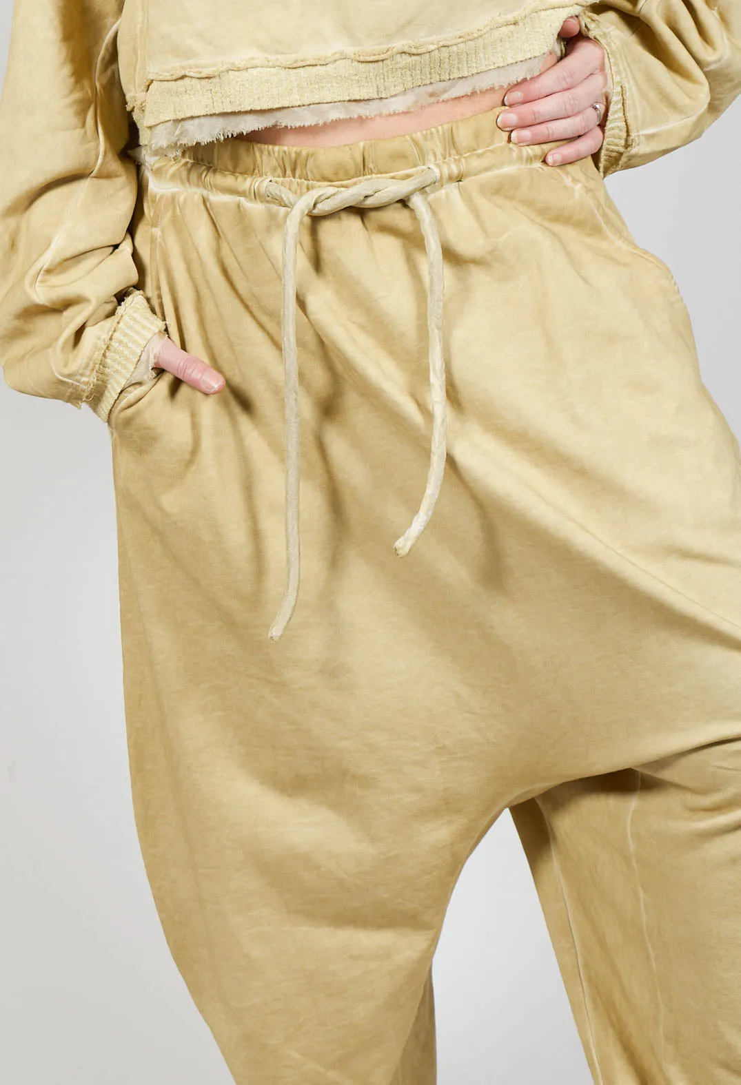 Relaxed Cotton Trousers in Wax Cloud