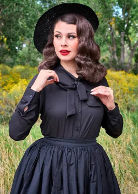 Retrolicious Helen Retro 50's Blouse Black