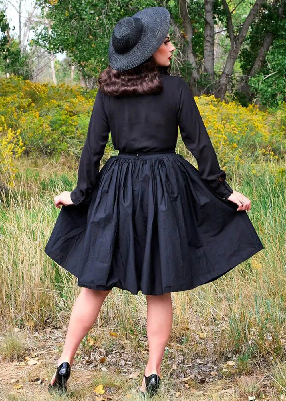 Retrolicious Helen Retro 50's Blouse Black