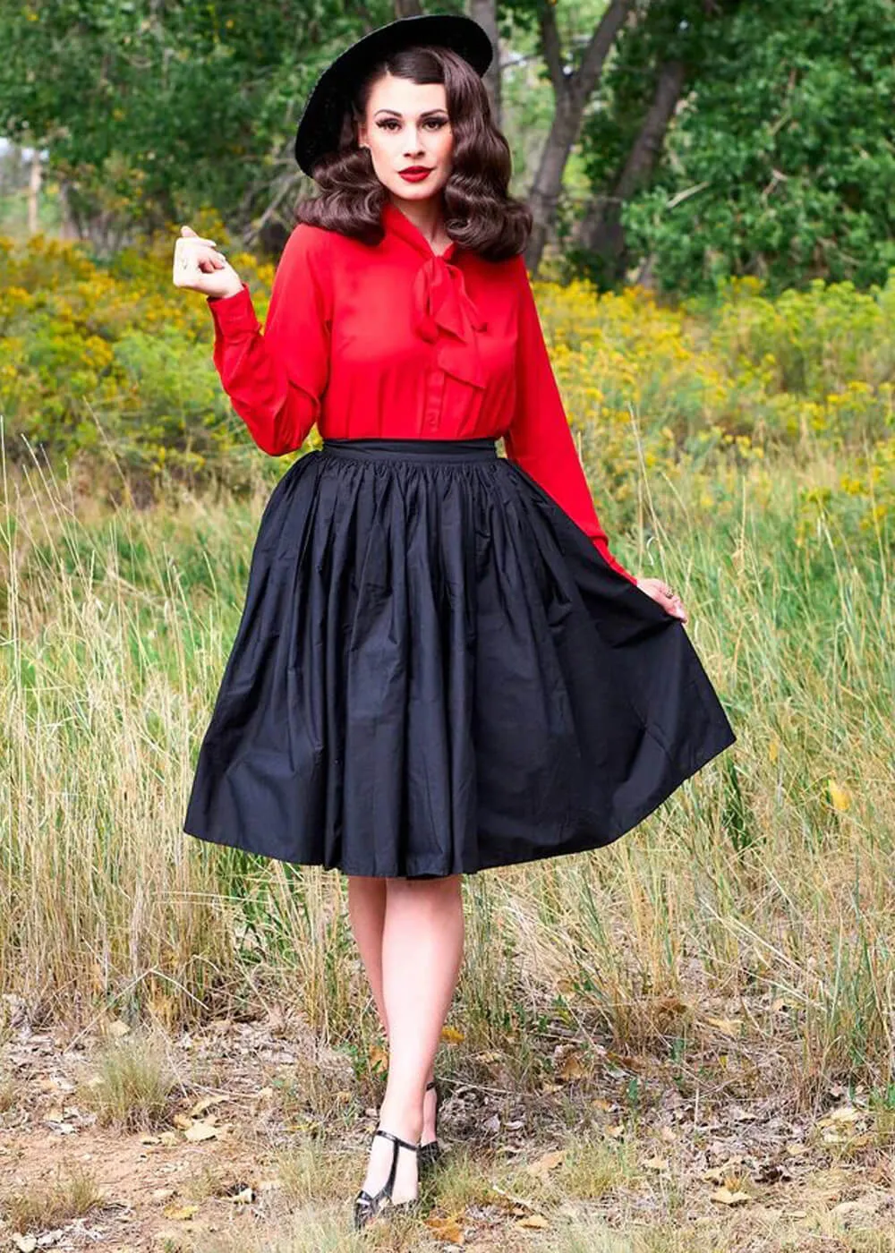 Retrolicious Helen Retro 50's Blouse Red