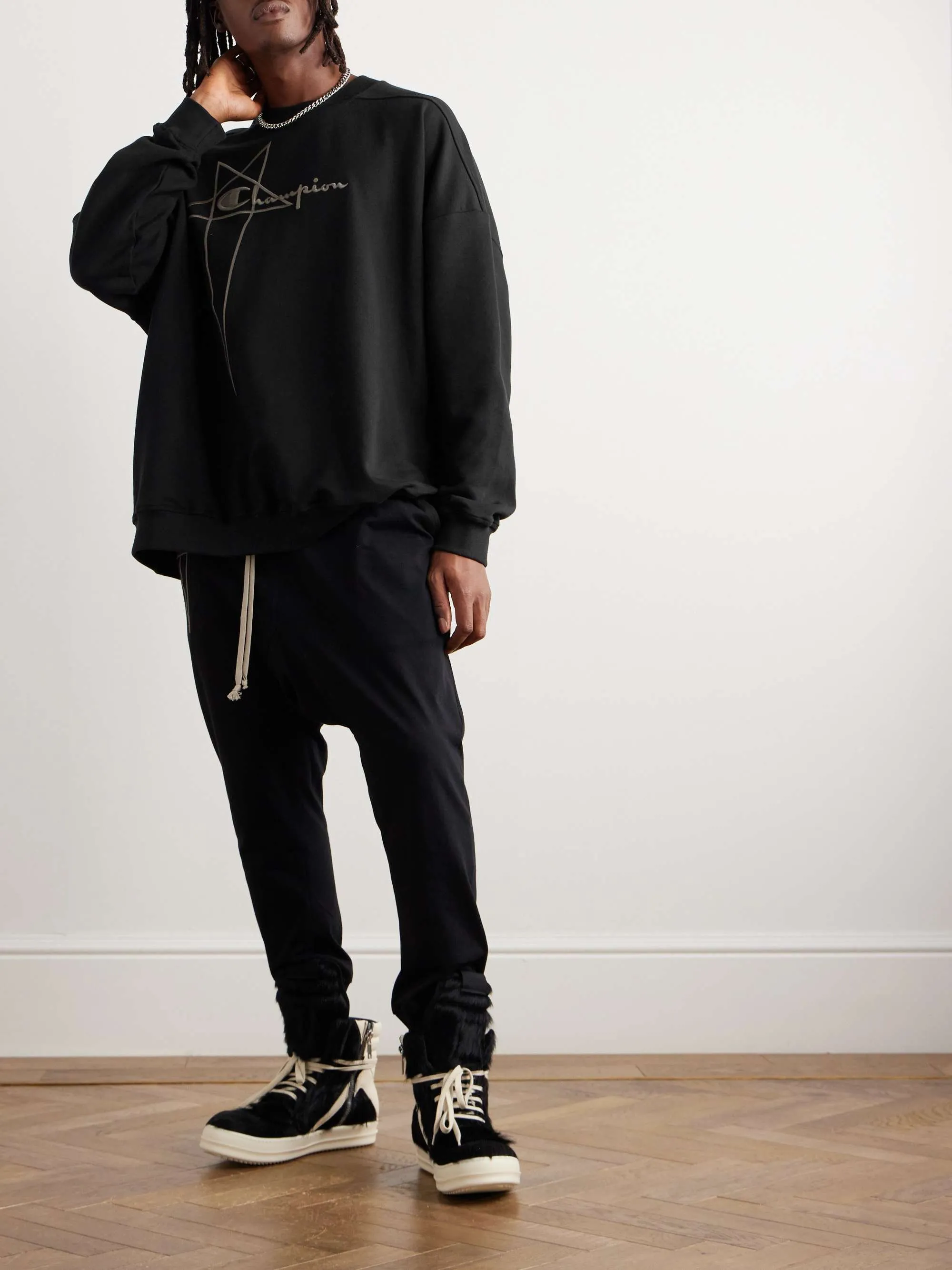 RICK OWENS  |Crew Neck Pullovers Unisex Street Style Collaboration