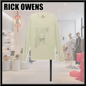 RICK OWENS  |Crew Neck Pullovers Unisex Street Style Long Sleeves