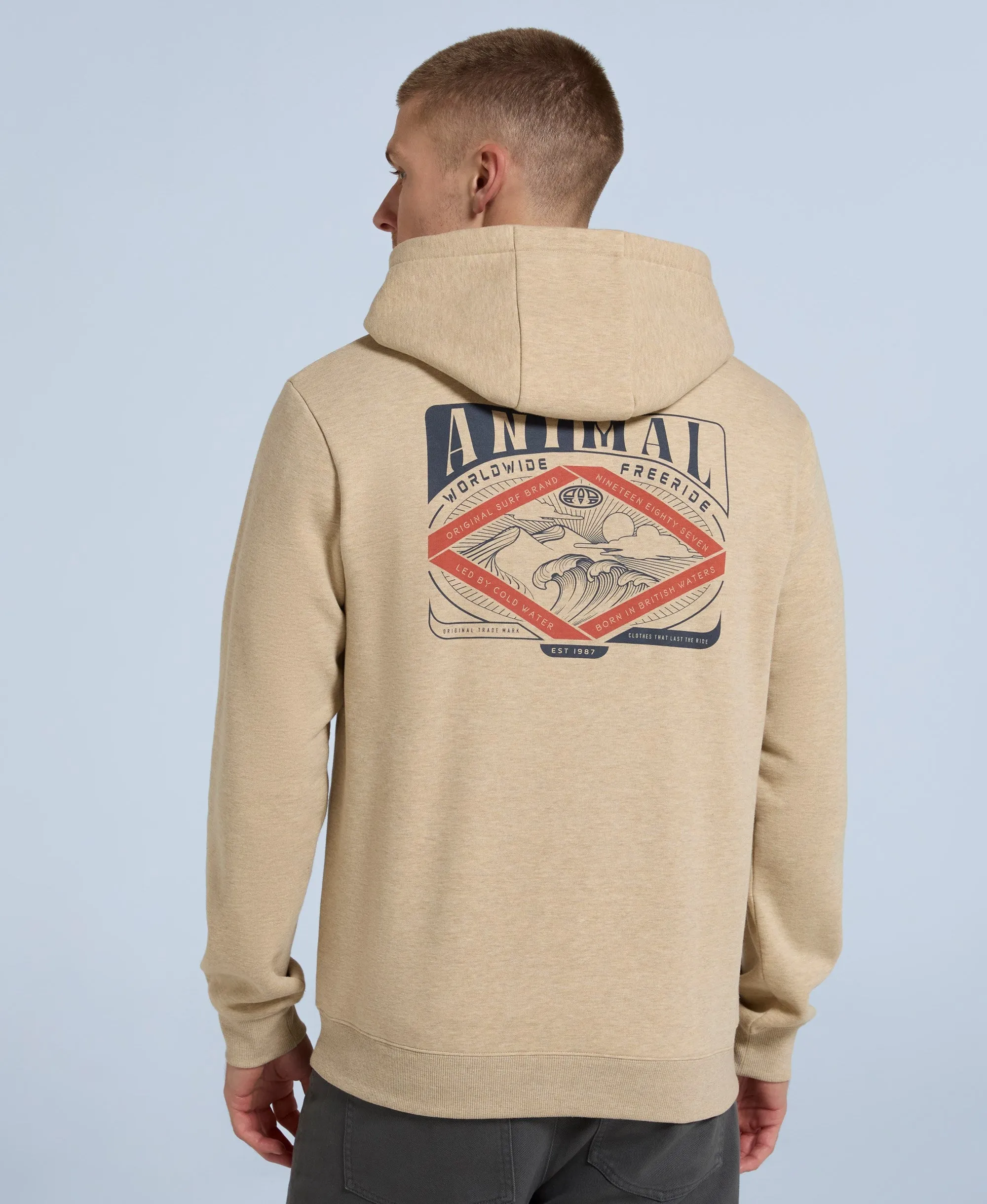 River Mens Hoodie - Beige