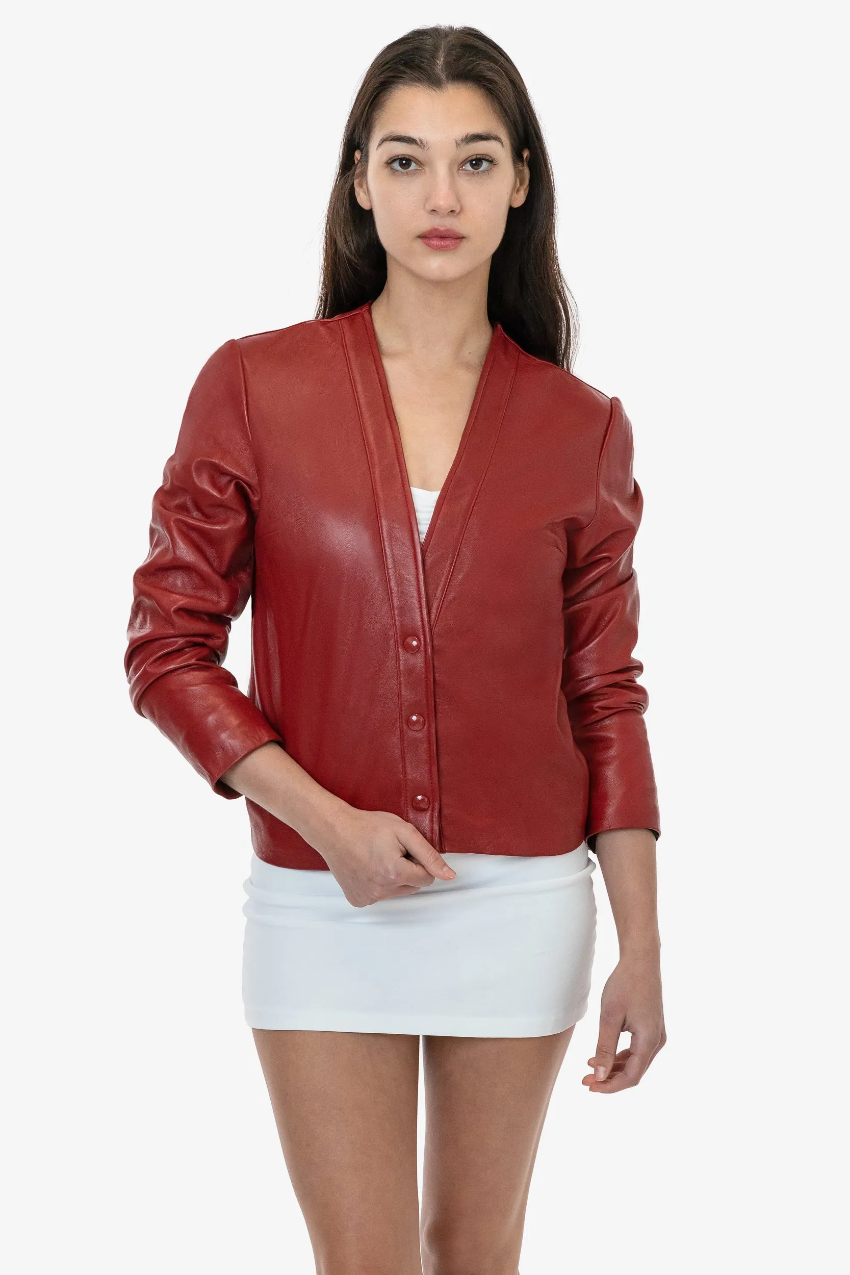 RLH3000 - Leather Collarless Blazer