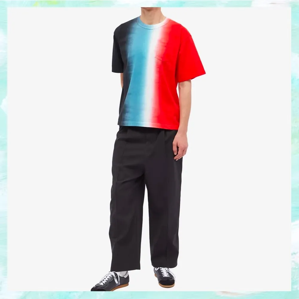 sacai  |Crew Neck Pullovers Unisex Street Style Tie-dye Cotton