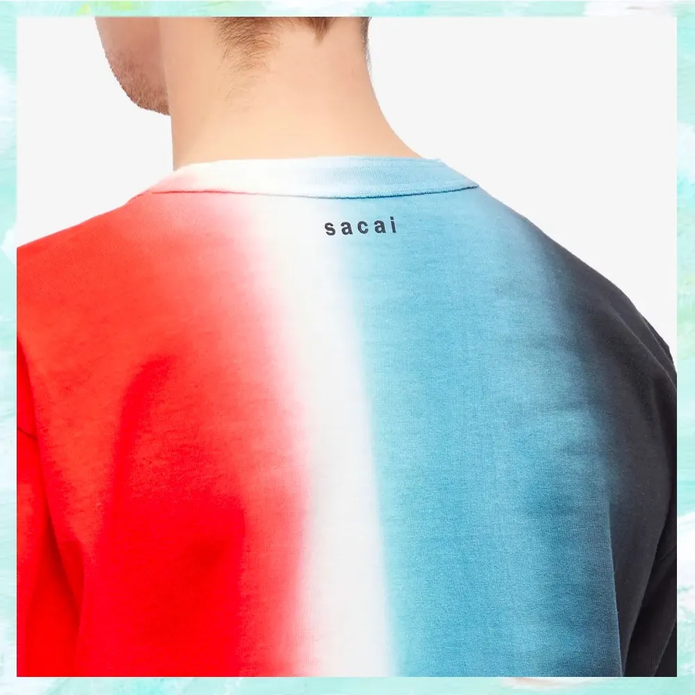 sacai  |Crew Neck Pullovers Unisex Street Style Tie-dye Cotton