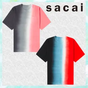 sacai  |Crew Neck Pullovers Unisex Street Style Tie-dye Cotton