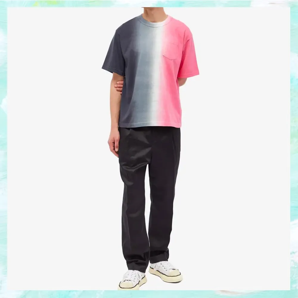 sacai  |Crew Neck Pullovers Unisex Street Style Tie-dye Cotton