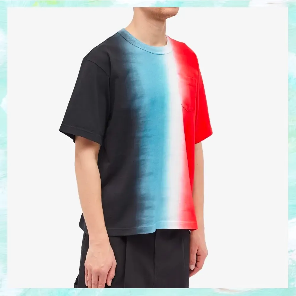 sacai  |Crew Neck Pullovers Unisex Street Style Tie-dye Cotton