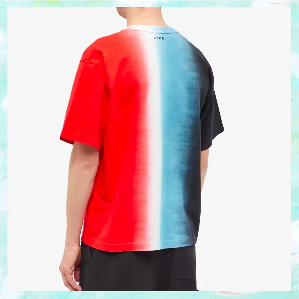 sacai  |Crew Neck Pullovers Unisex Street Style Tie-dye Cotton