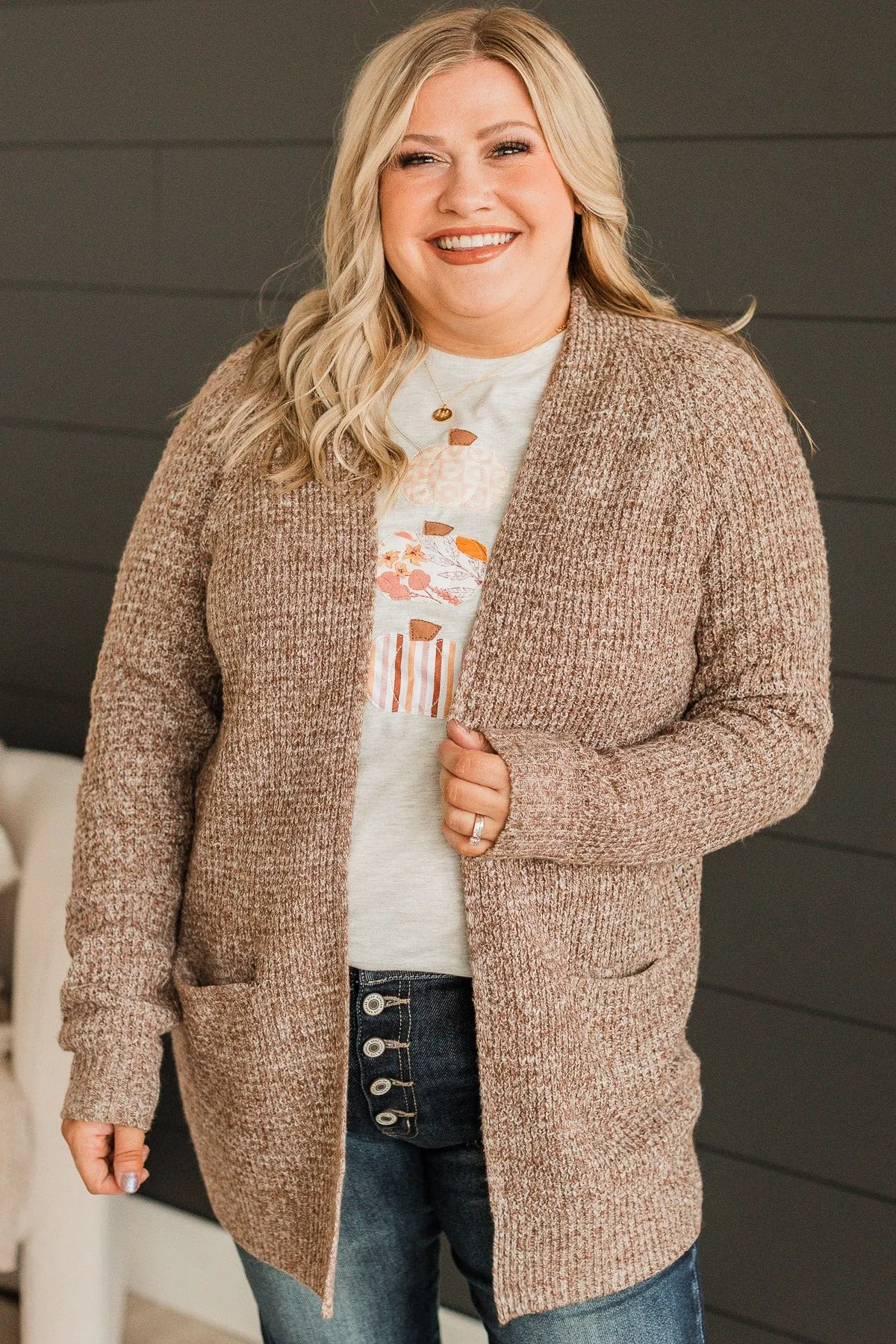 Shared With You Knit Cardigan- Mocha