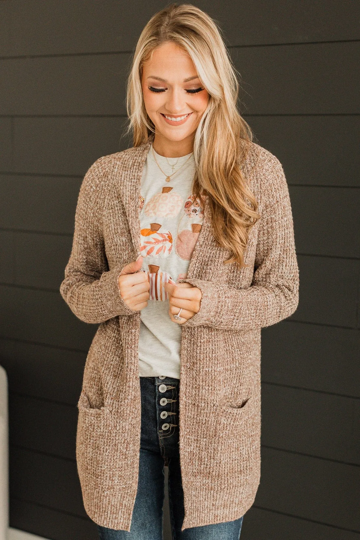 Shared With You Knit Cardigan- Mocha