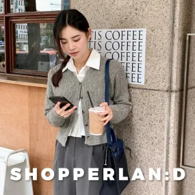 SHOPPERLAND  |Casual Style Wool Nylon Long Sleeves Plain Medium Cardigans