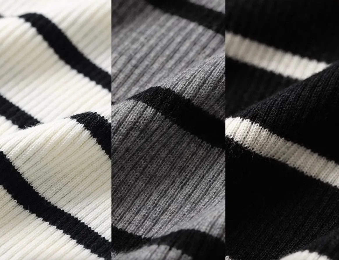 Since Then  |Stripes Wool Long Sleeves Cardigans