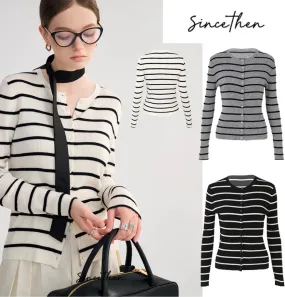 Since Then  |Stripes Wool Long Sleeves Cardigans