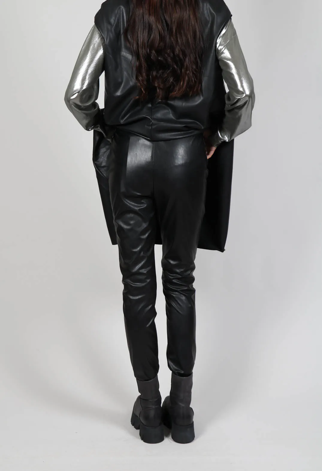 Skinny Eco Leather Trousers in Black