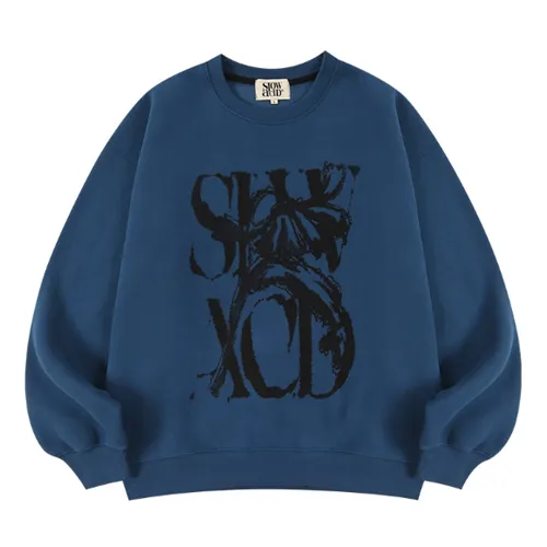 SLOW ACID  |Unisex Street Style Long Sleeves Logo Sweatshirts