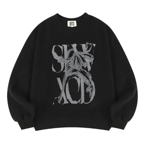 SLOW ACID  |Unisex Street Style Long Sleeves Logo Sweatshirts