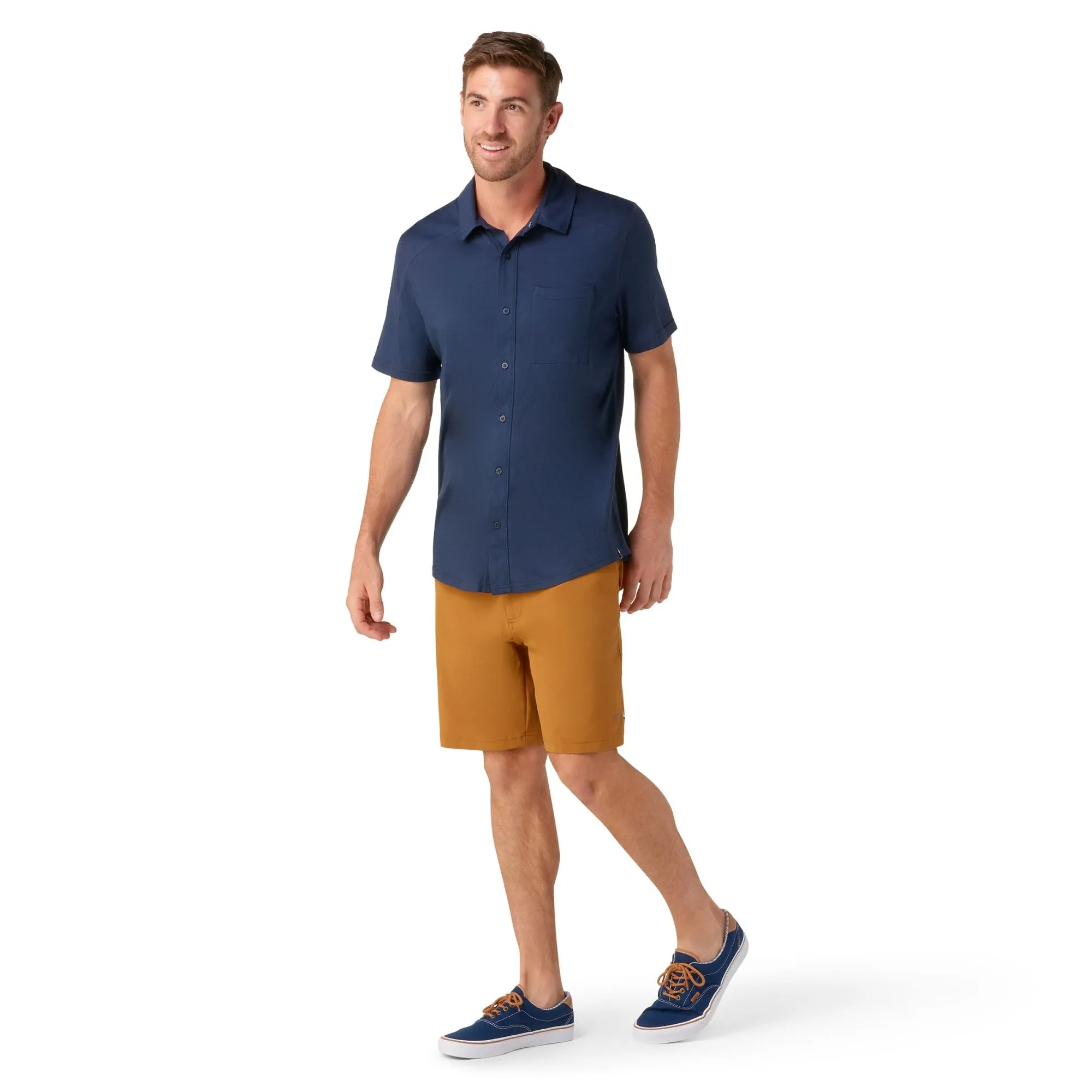 Smartwool Men's Short Sleeve Button Down In Deep Navy