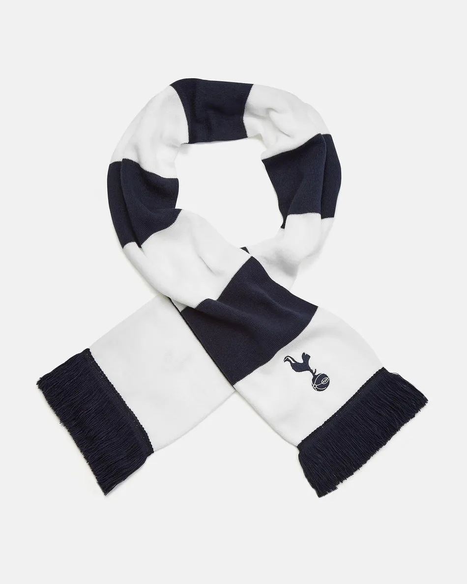 Spurs Adults Navy and White Bar Scarf