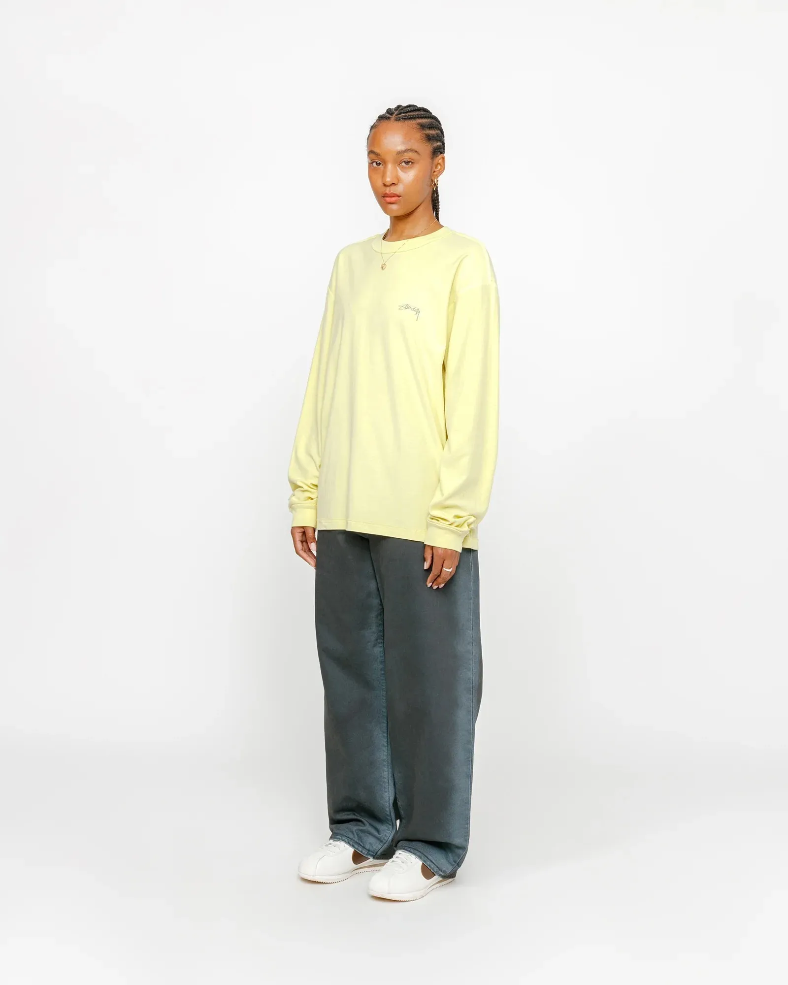 STUSSY  |Crew Neck Pullovers Unisex Street Style Long Sleeves Plain