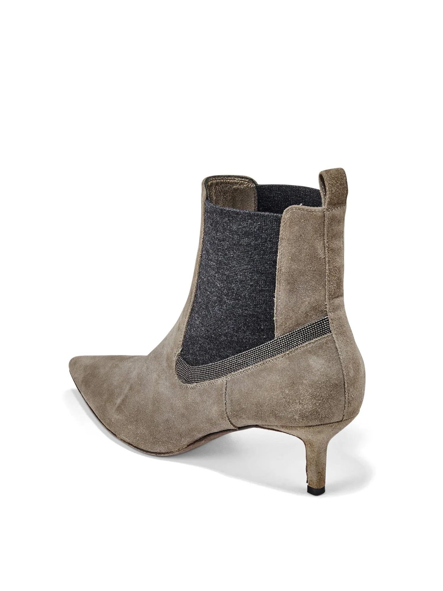 Suede Kitten Heel Boot