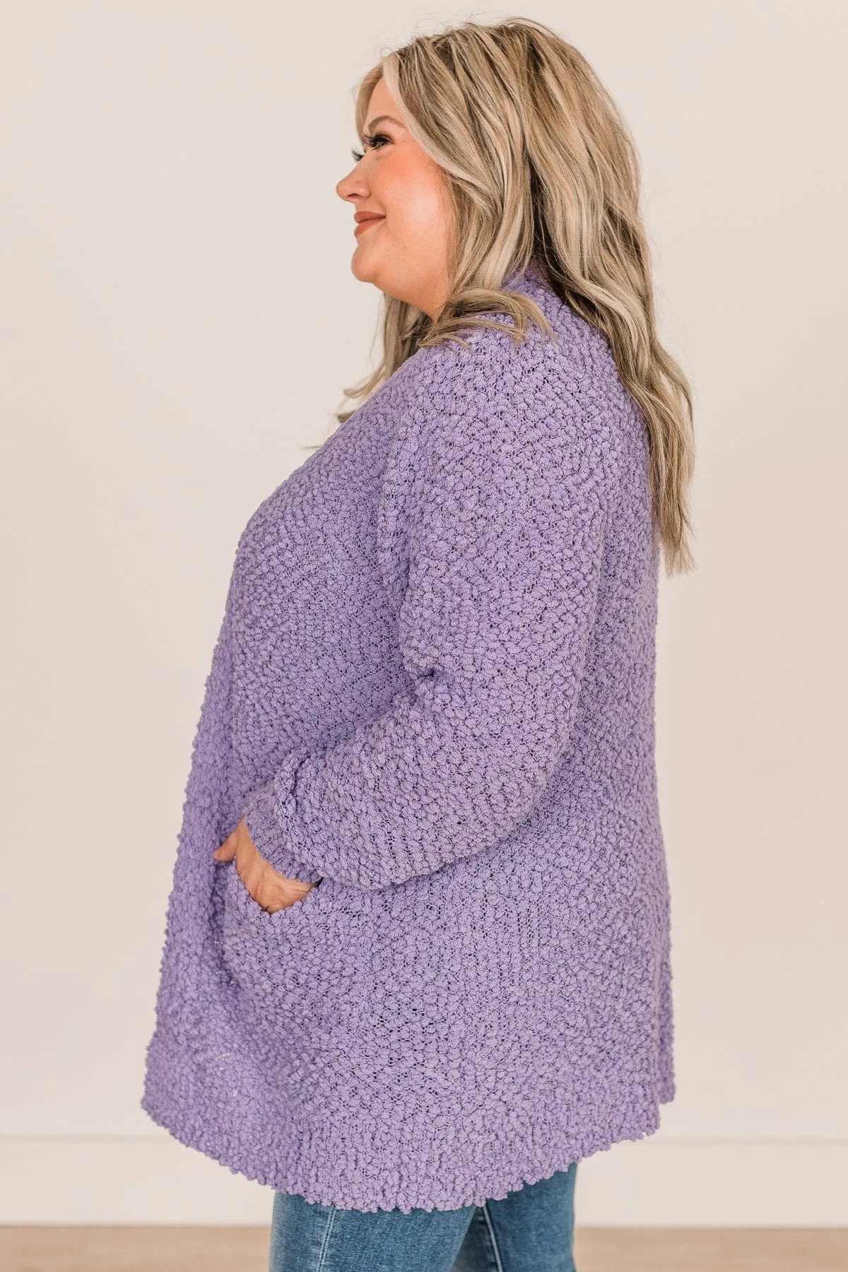 Take Another Look Popcorn Cardigan- Lavender