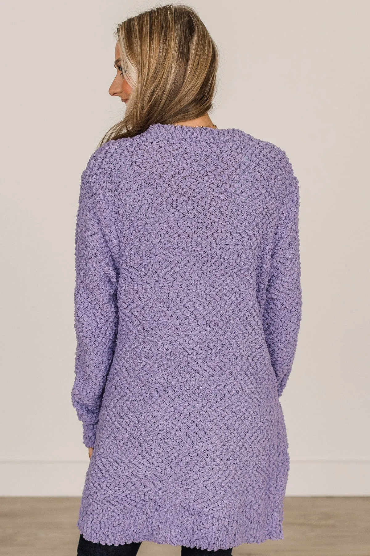 Take Another Look Popcorn Cardigan- Lavender