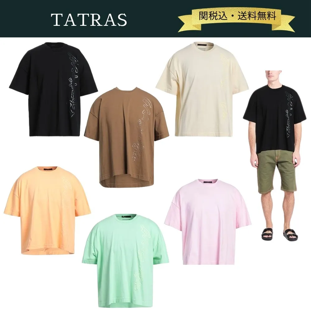 TATRAS  |Crew Neck Pullovers Unisex Street Style Plain Cotton