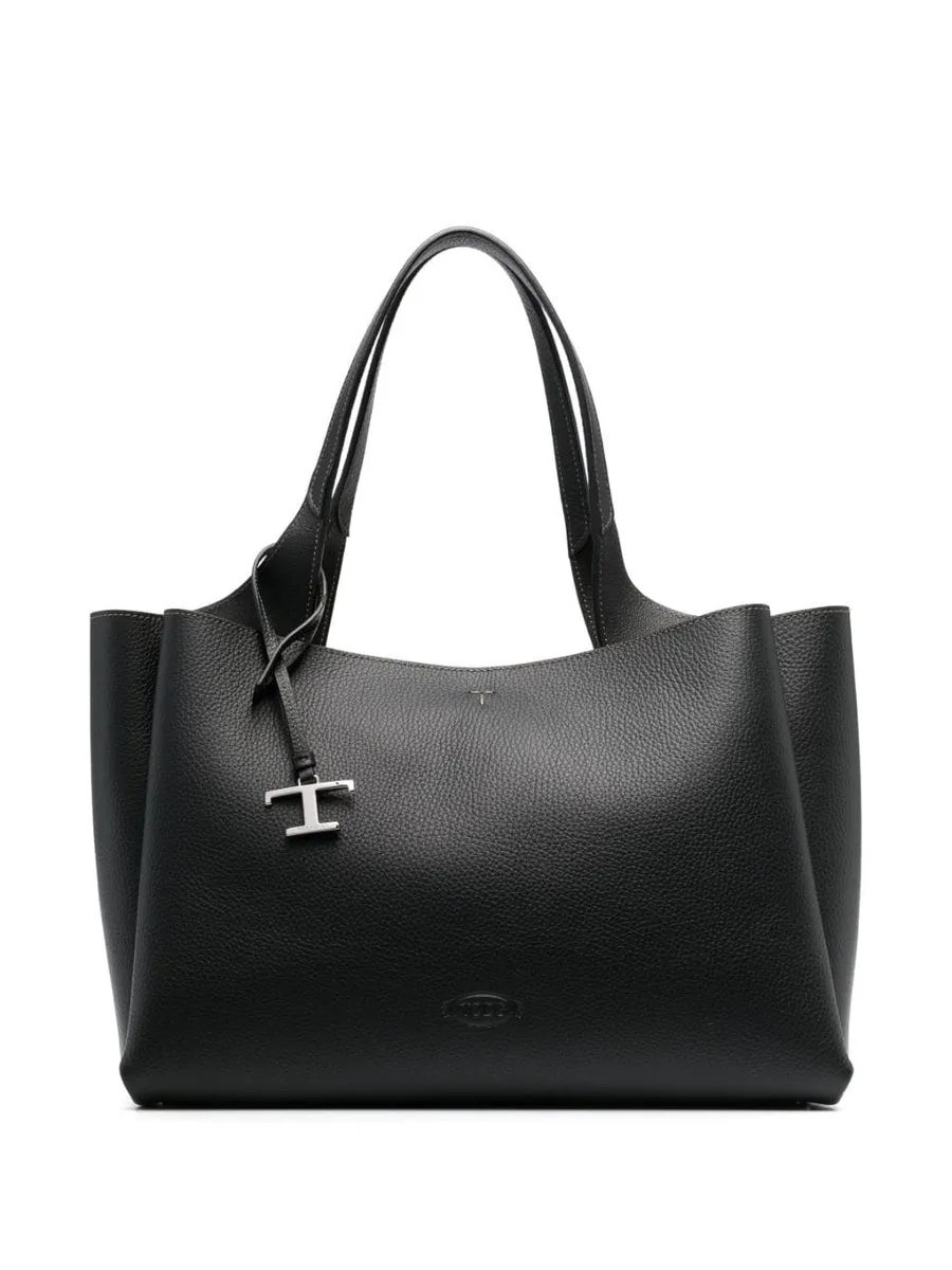 Tod's    Tod's T Timeless Medium Leather Tote Bag