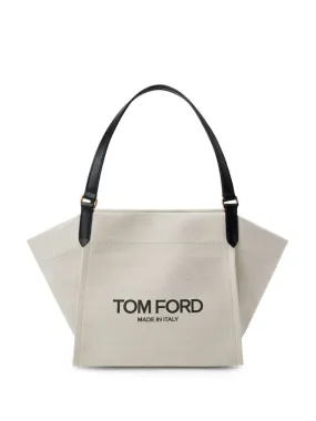 Tom Ford    Tom Ford Canvas And Leather Medium Tote Bag