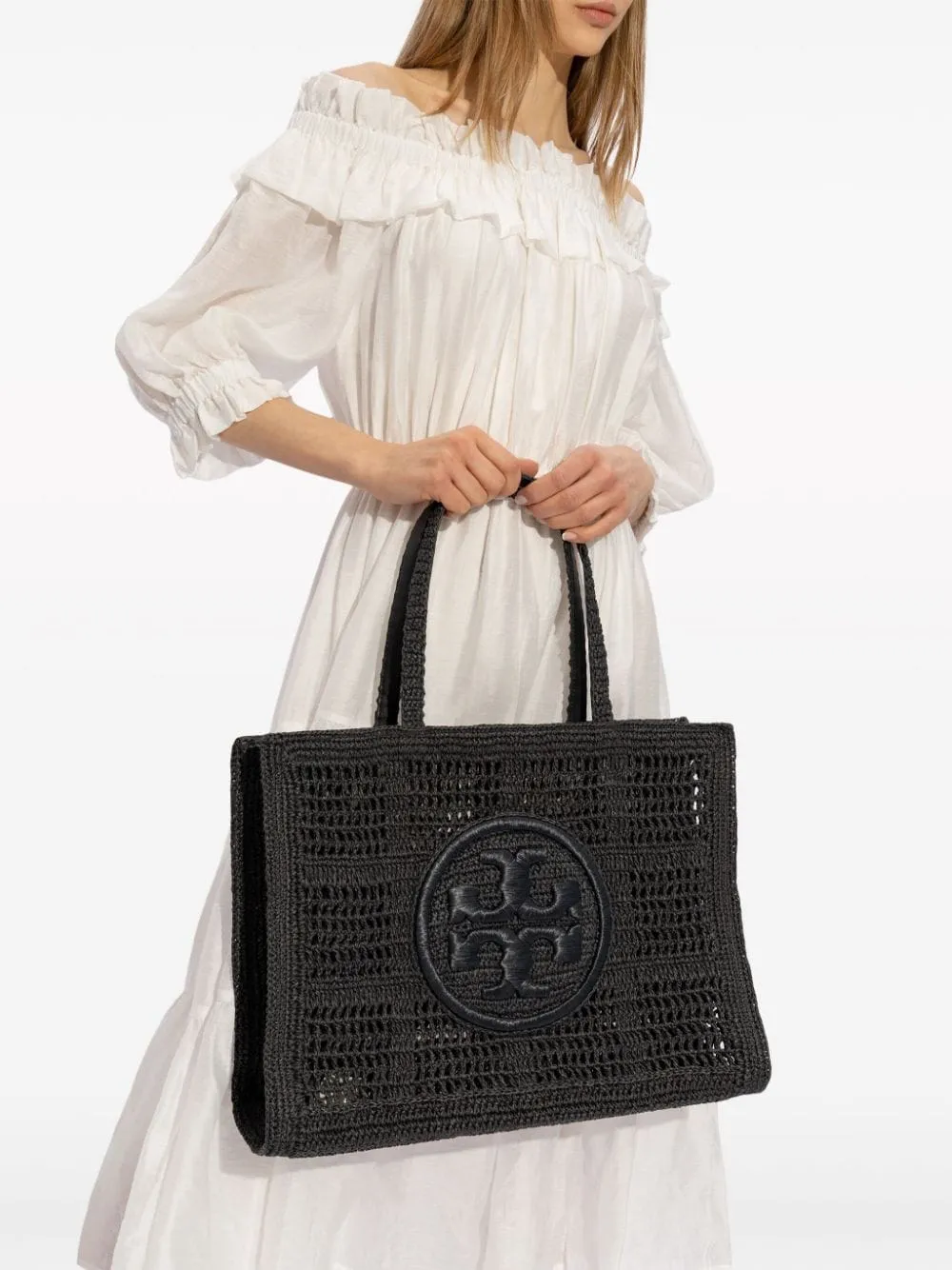 Tory Burch    Tory Burch Ella Crochet Large Tote Bag