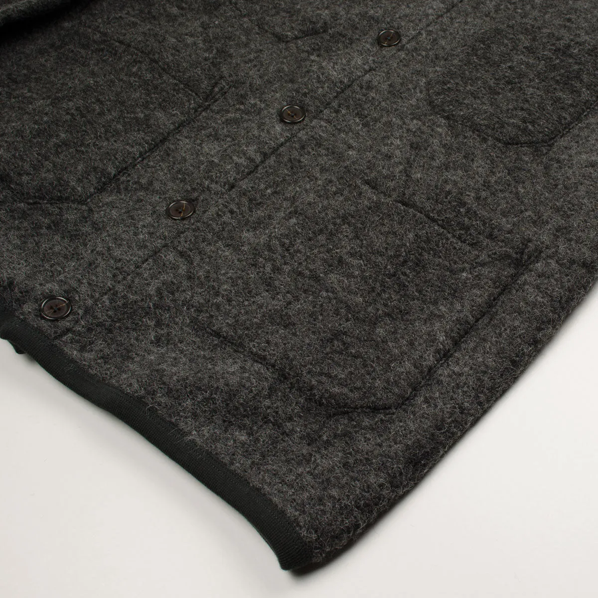 Universal Works - Cardigan Wool Fleece - Charcoal