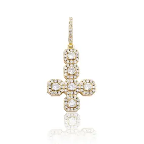 Upside Down Cluster Cross Iced Out Hip Hop Pendant