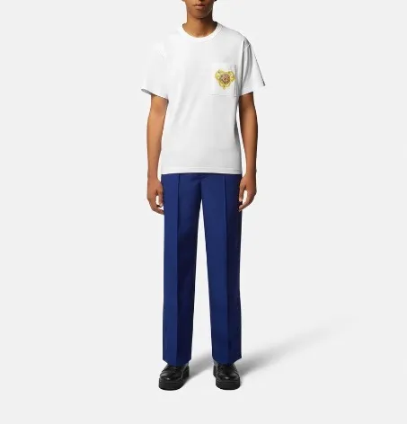 VERSACE JEANS  |Crew Neck Heart Unisex Street Style Plain Cotton