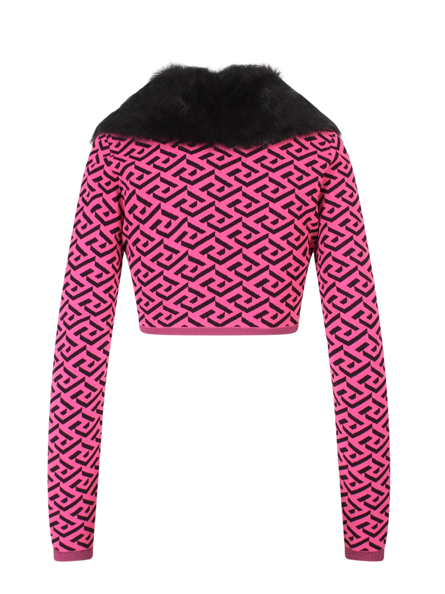 Versace La Greca Printed Cropped Cardigan