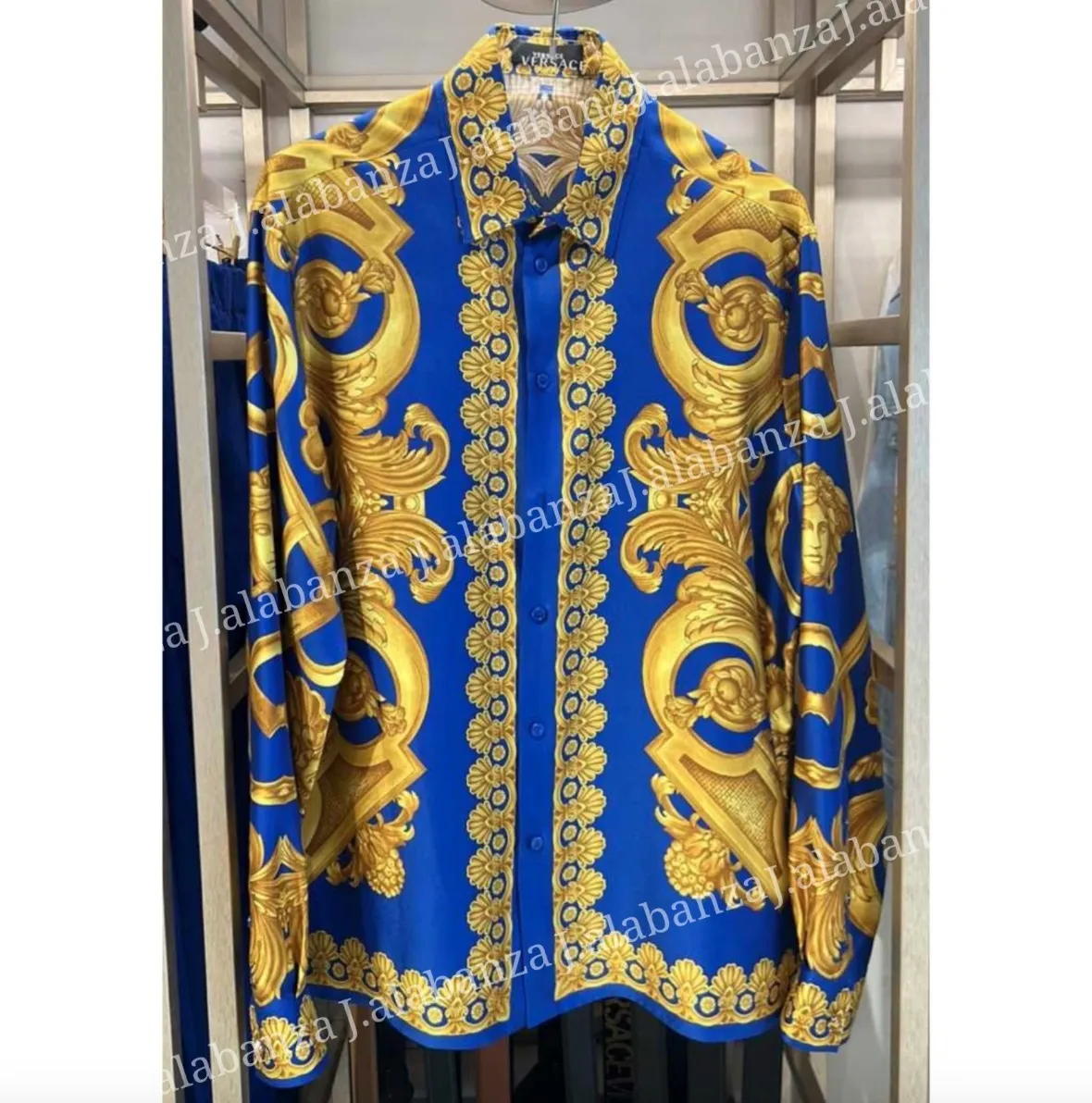 VERSACE  |Silk Long Sleeves Logo Luxury Shirts