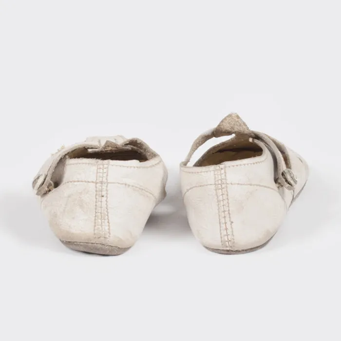 Vintage Baby Leather T-Strap Shoes White