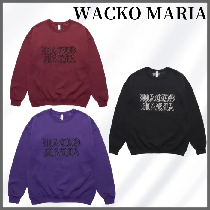 WACKO MARIA  |Crew Neck Street Style Long Sleeves Plain Cotton Oversized